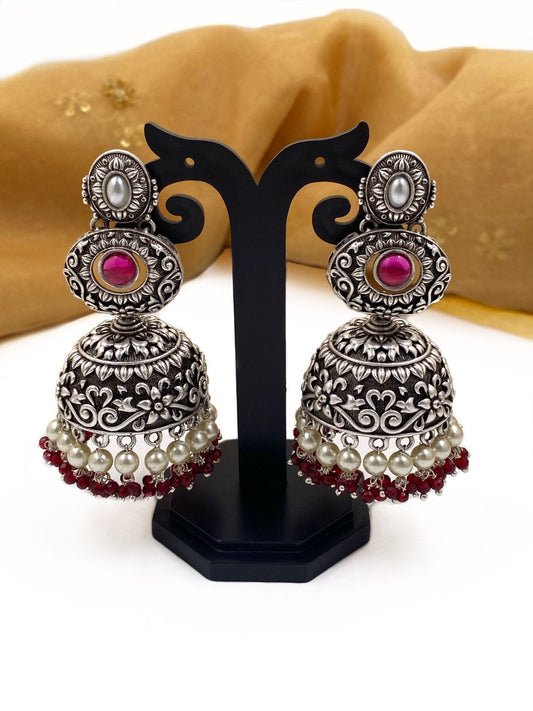 Oxidized Silver Plated Handmade Big Jhumka Jhumki Earrings Jewelry women  #Gzaq10 | eBay